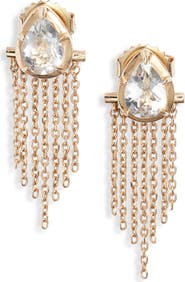 Anzie Mélia Fringe Pear Stud Earrings