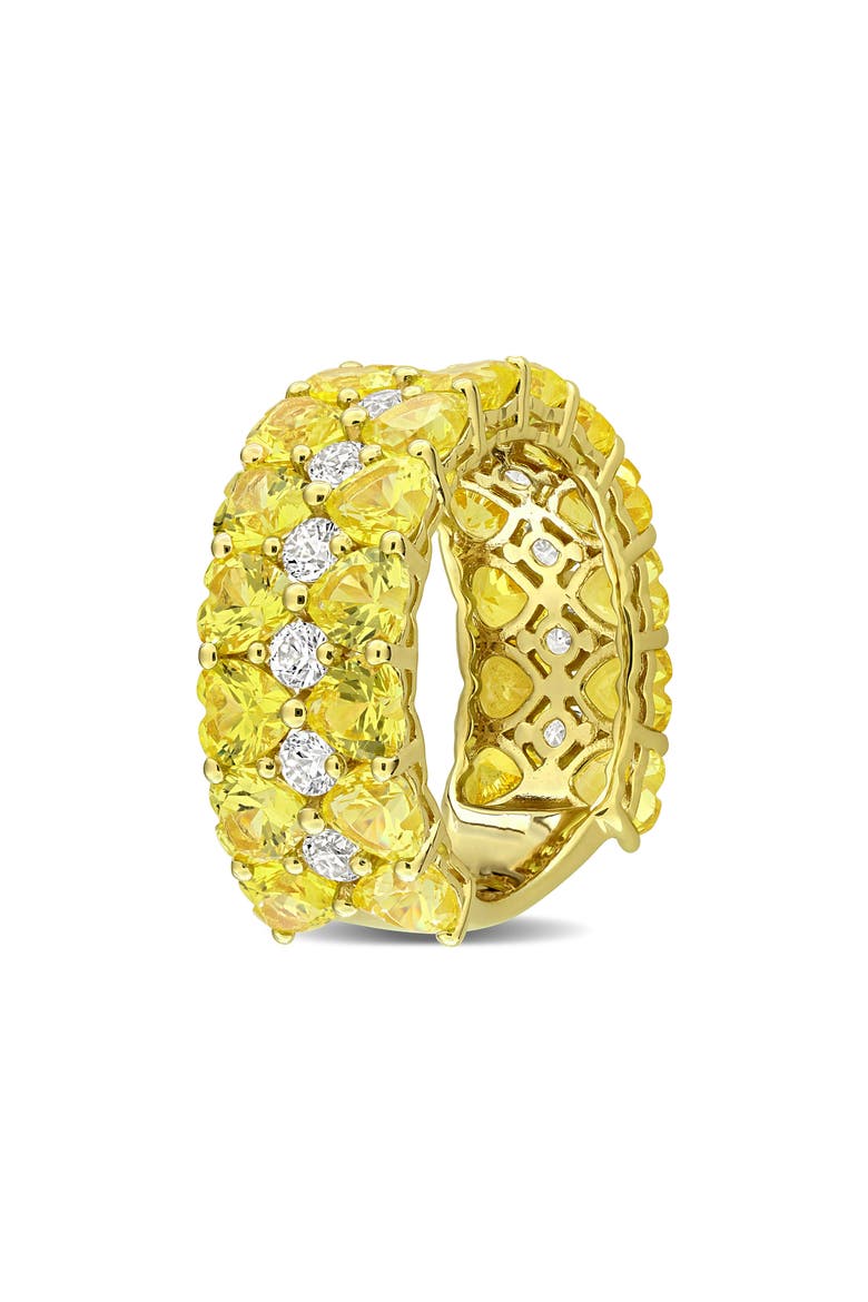 Lab Created Yellow Sapphire Heart Eternity Ring, Alternate, color, YELLOW