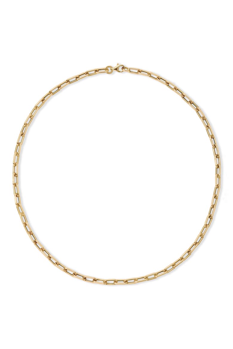 Italian Chain Link Necklace, 4mm, Alternate, color, YELLOW GOLD
