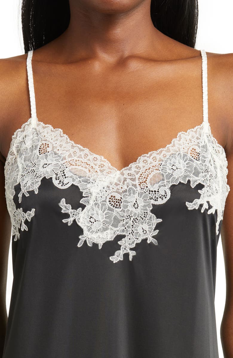 Natori Enchant Lace Trim Satin Chemise, Alternate, color,