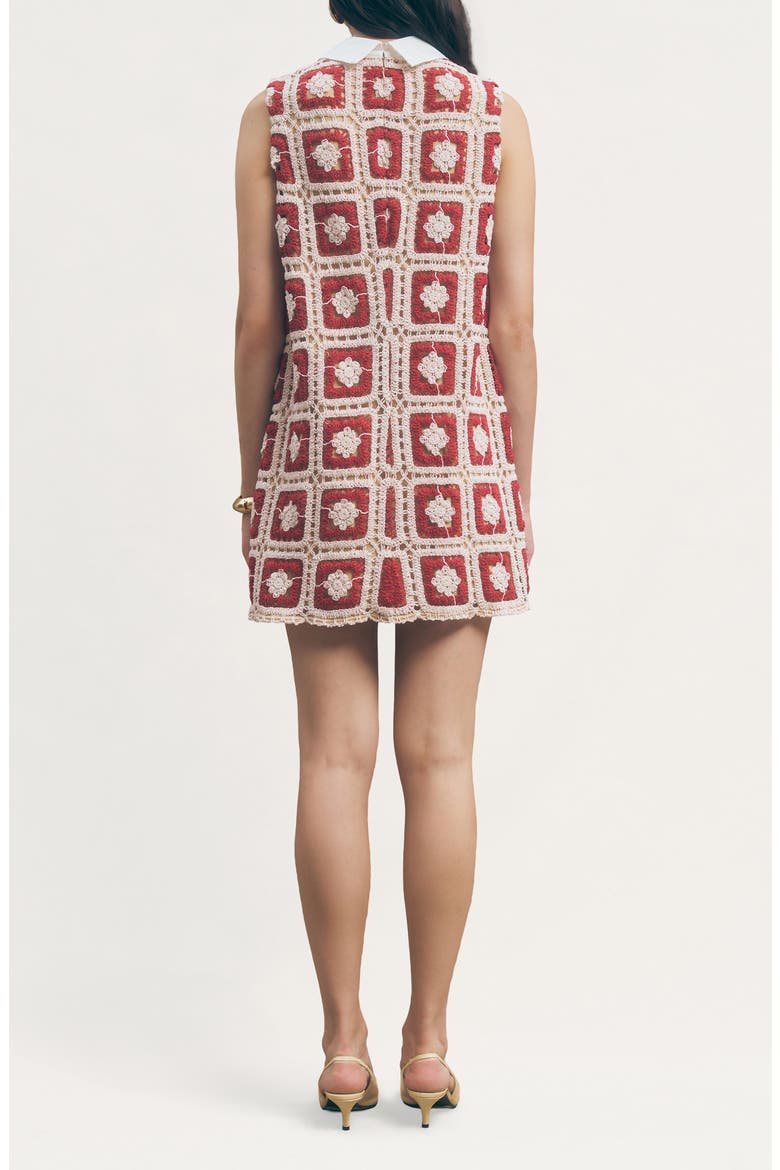 Sawyer Crochet Cotton Blend Minidress, Alternate, color, BERRY CROCHET