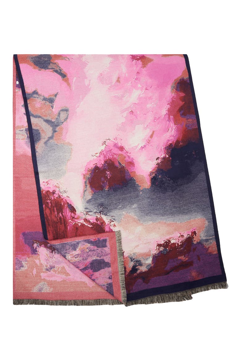 Floral Reversible Scarf, Alternate, color, LIGHT/PASTEL PINK