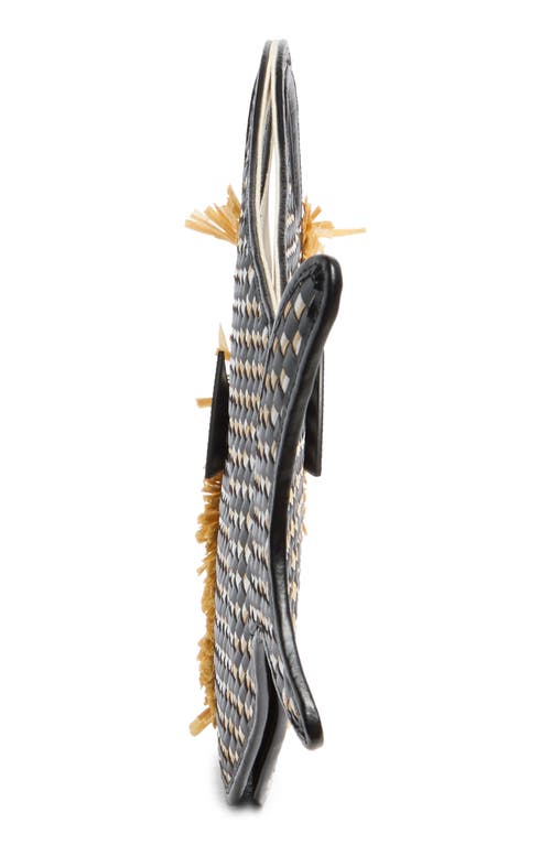 Staud Cleo Fish Woven Raffia Basket Bag