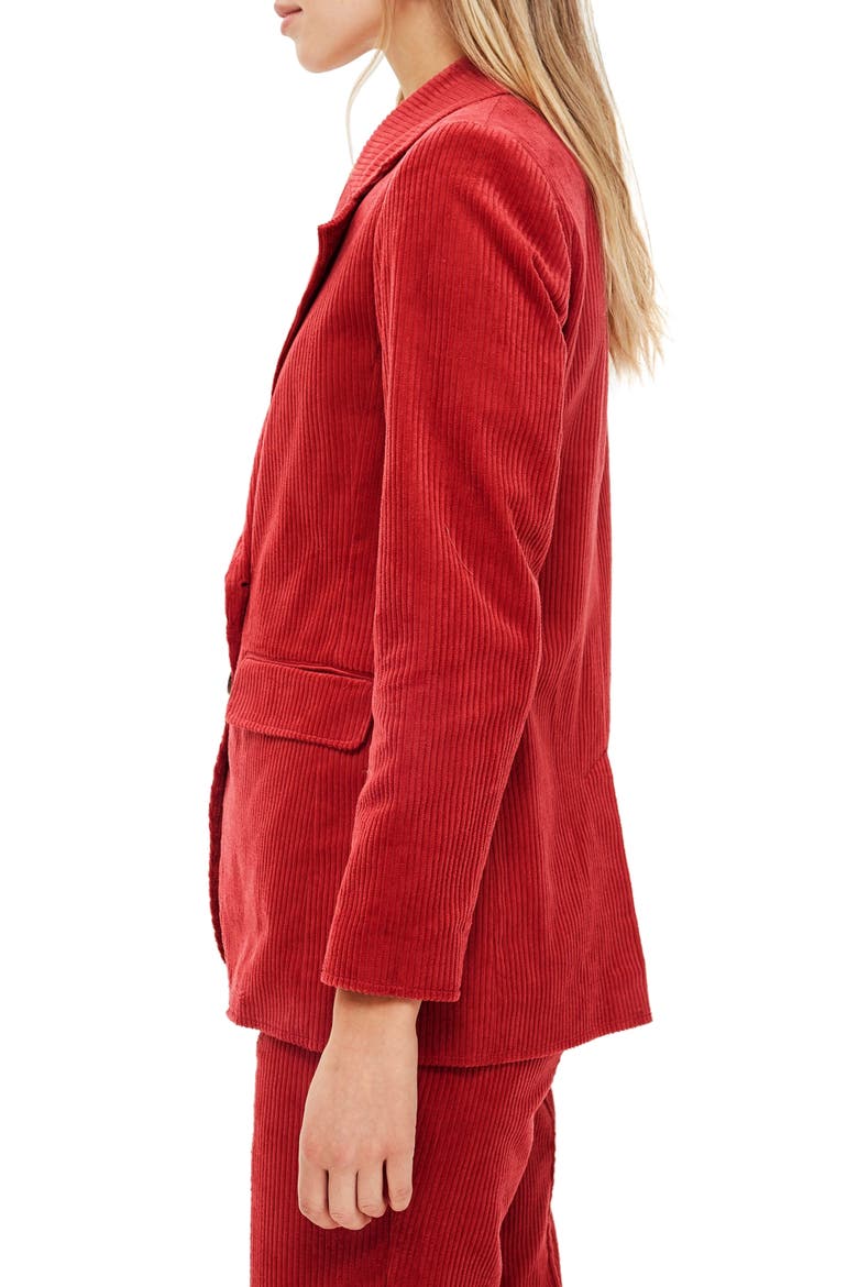Corduroy Blazer, Alternate, color, DARK PINK