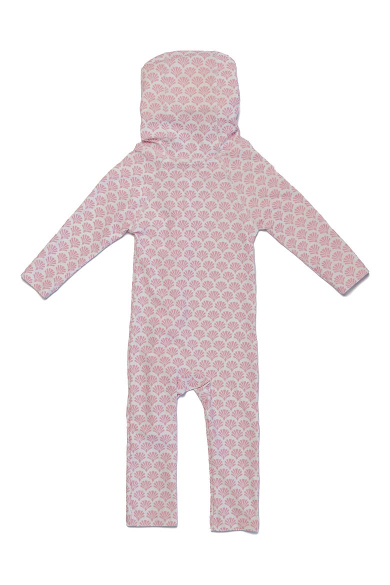 Kids' Floral Long Sleeve Full Body Hooded Swimsuit, Alternate, color, PINK SEASHELL
