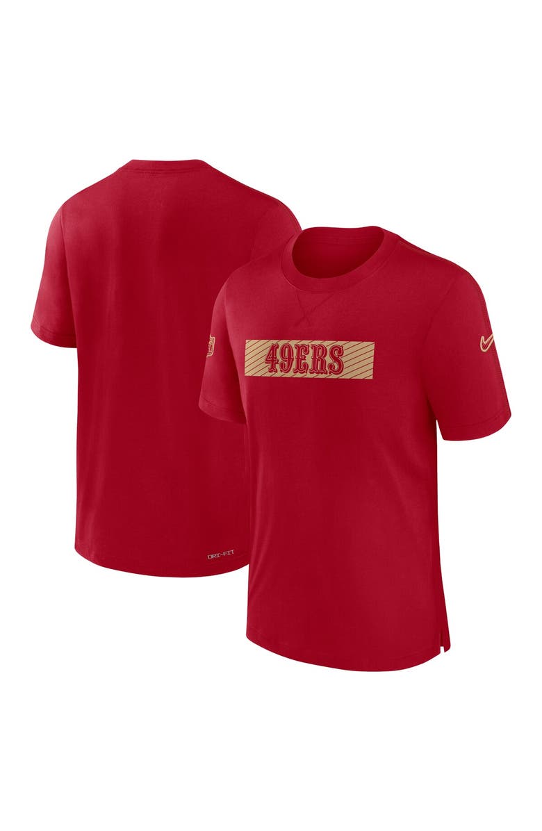 Nike Men's Nike Scarlet San Francisco 49ers Sideline Player Performance T-Shirt, Main, color, Scarlet