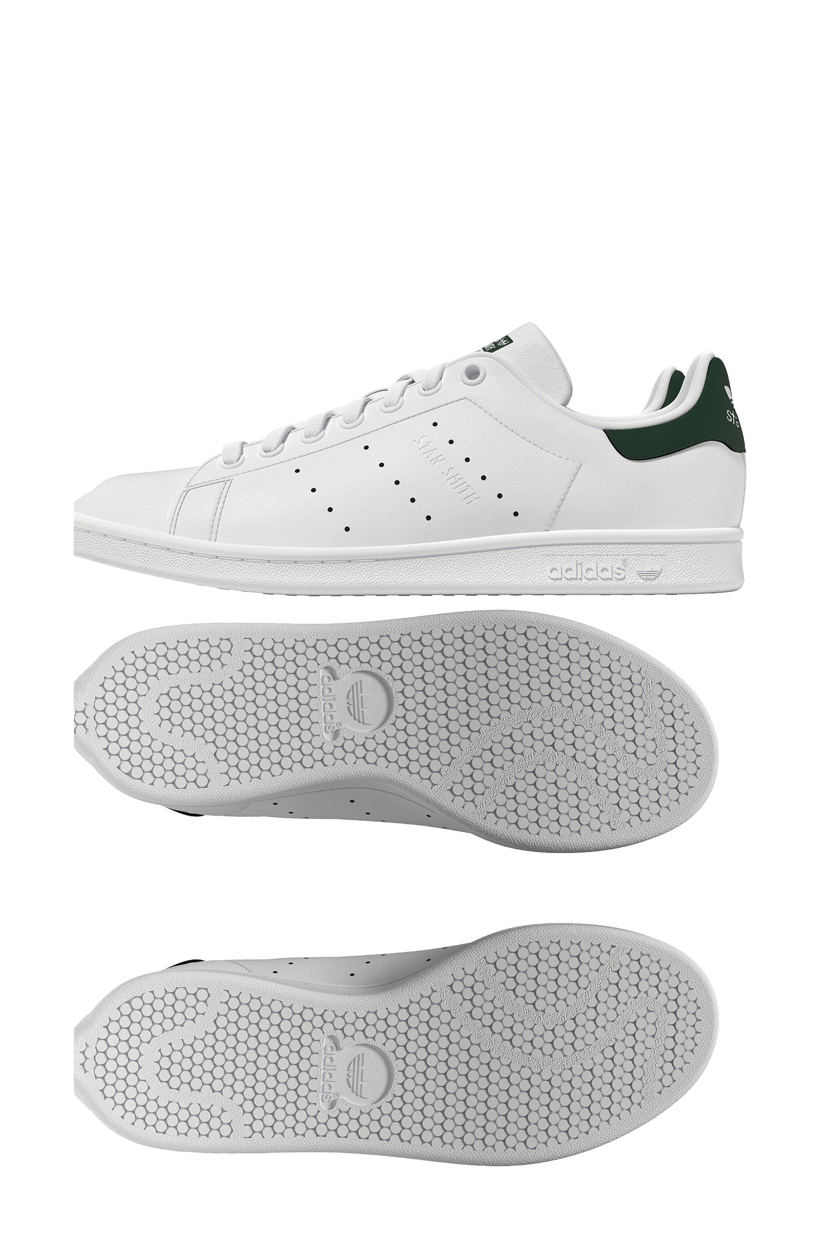 Stan Smith Sneaker, Alternate, color, WHITE/ WHITE/ DARK GREEN