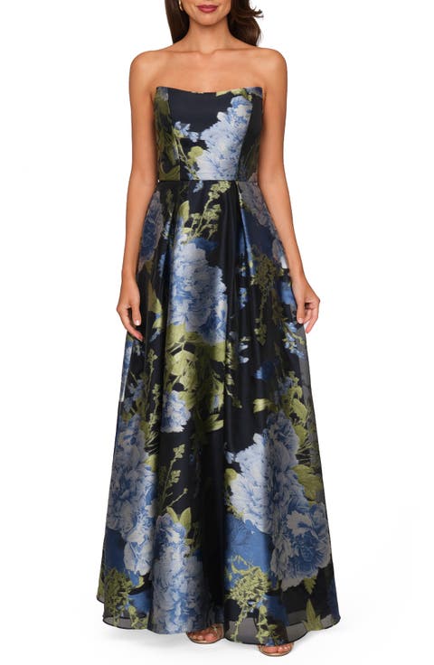 Willow Metallic Strapless Gown