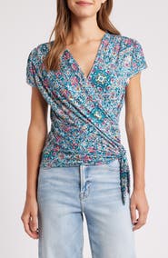 Loveappella Print Wrap Top