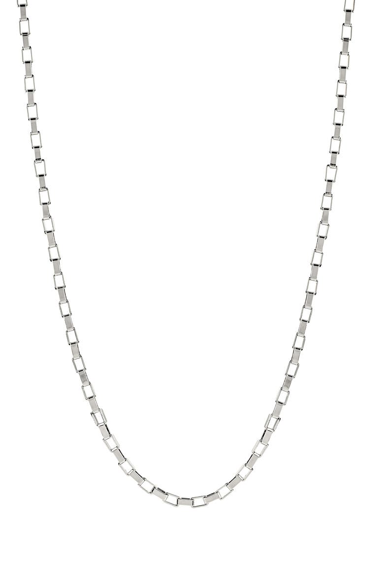 Men's Elongated Box Link Necklace & Bracelet Set, Alternate, color, SILVER