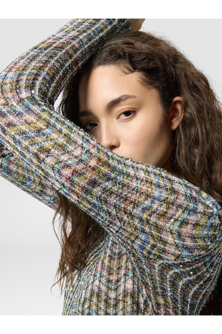 Long-sleeve Viscose-blend Sweater With Sequins, Alternate, color, Multicoloured