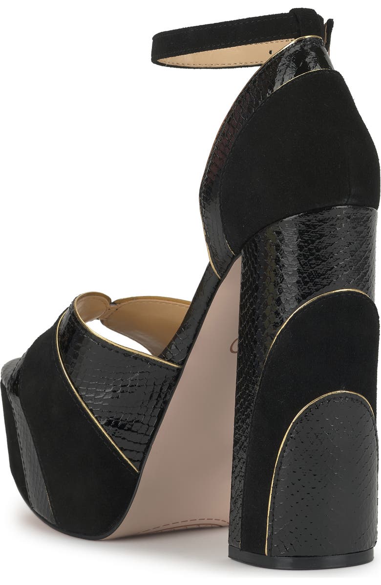 Jessica Simpson Avele Ankle Strap Block Heel Platform Sandal, Alternate, color, Black/ Gold