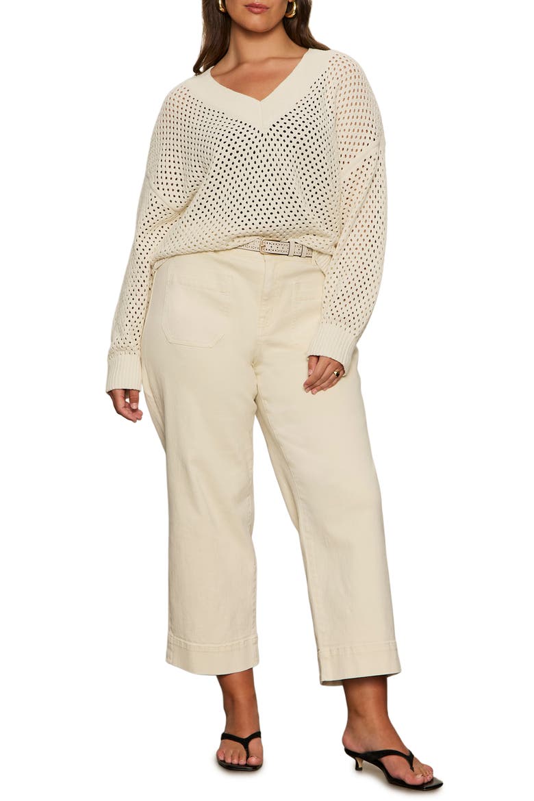 Airy Openwork Sweater, Alternate, color, MACRAME
