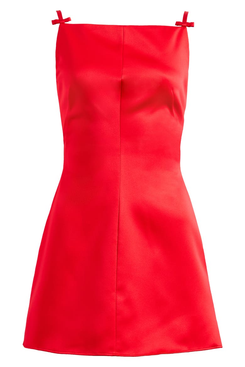 Dainty Square Neck A-Line Minidress, Alternate, color, RED