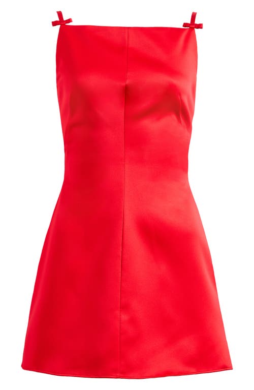 HOUSE OF CB Dainty Square Neck A-Line Minidress in Red 