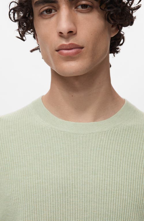 Mango Regular Fit Crewneck Rib Sweater In Green