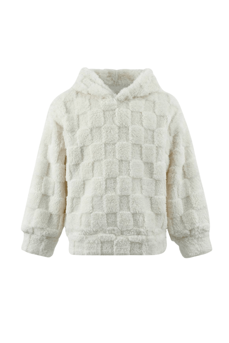 Super Soft Checker Hoodie, Main, color, White