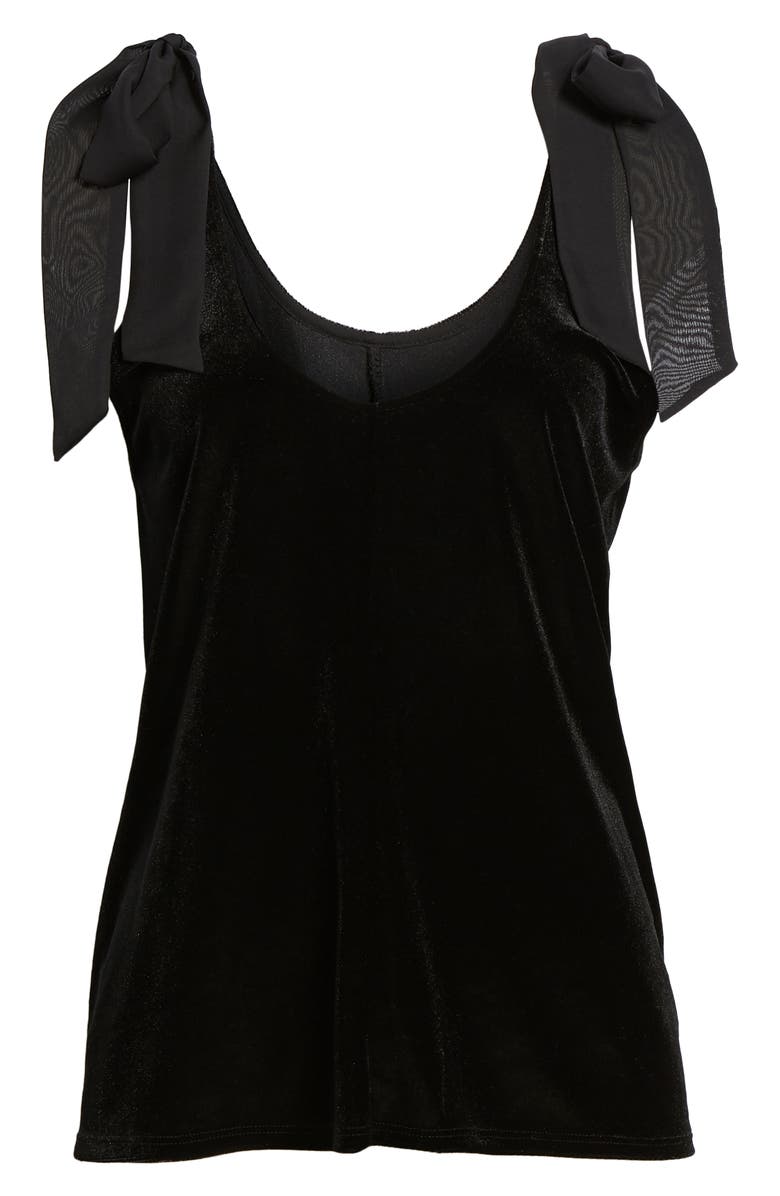 GIBSONLOOK Gibson x Glam Squad Tara Bow Detail Velvet Top, Alternate, color, 