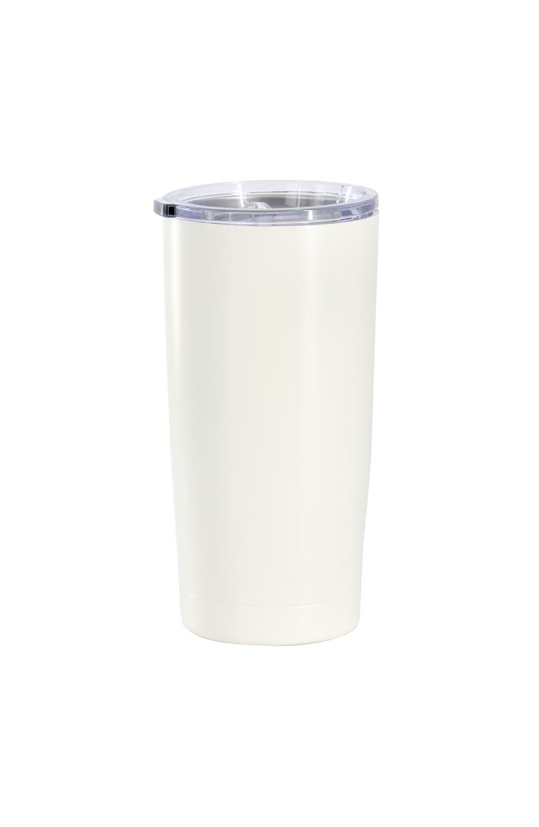 Gibson Home Marina 18oz Stainless Steel Thermal Tumbler with Acrylic Lid, Main, color, White