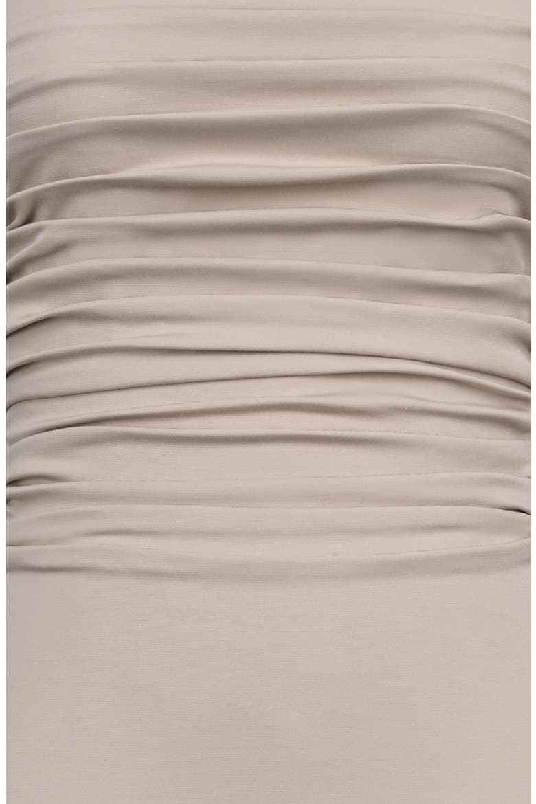 Calandra Stretch Crepe Ruched Maxi Dress, Alternate, color, TAUPE