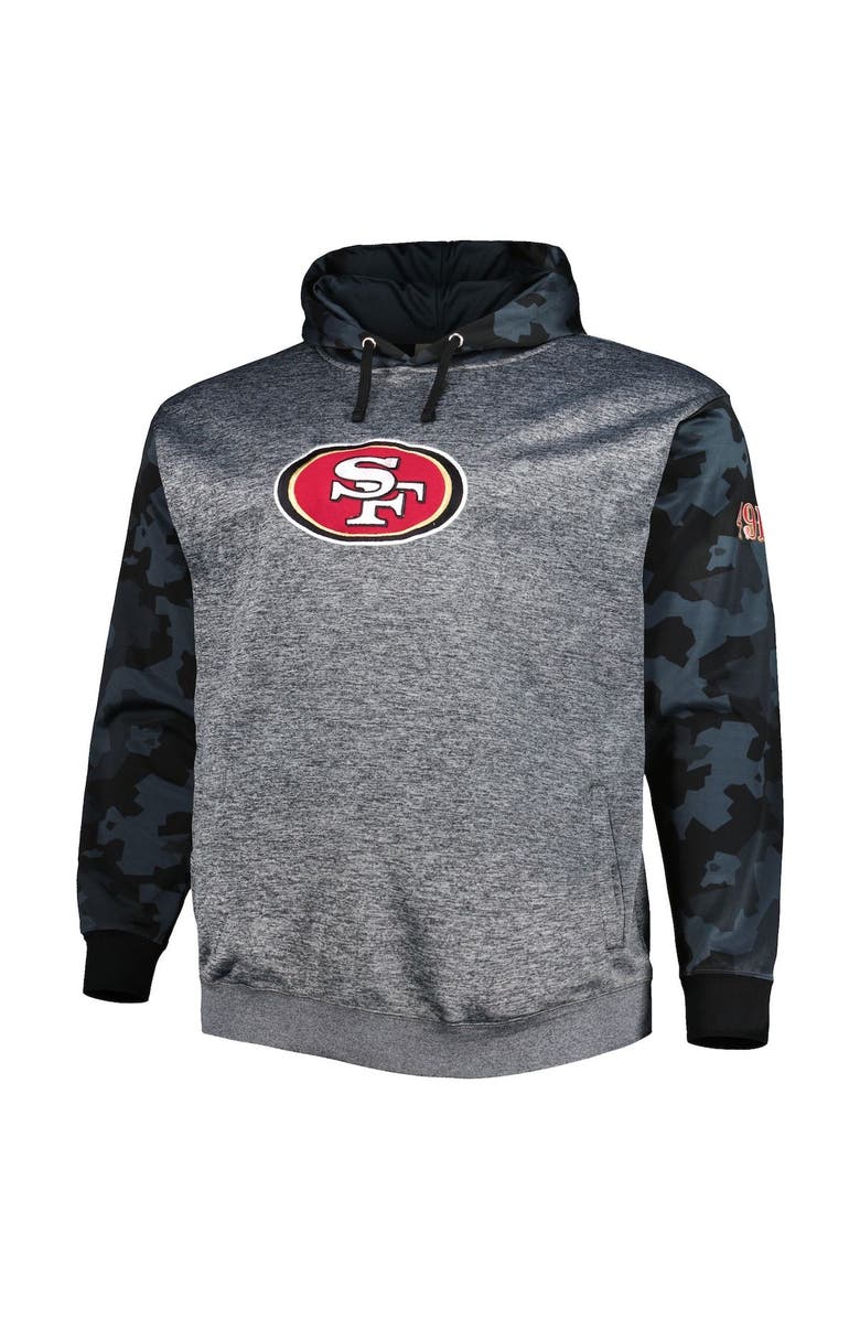 FANATICS Men's Fanatics Branded Heather Charcoal San Francisco 49ers Big & Tall Camo Pullover Hoodie, Alternate, color, 