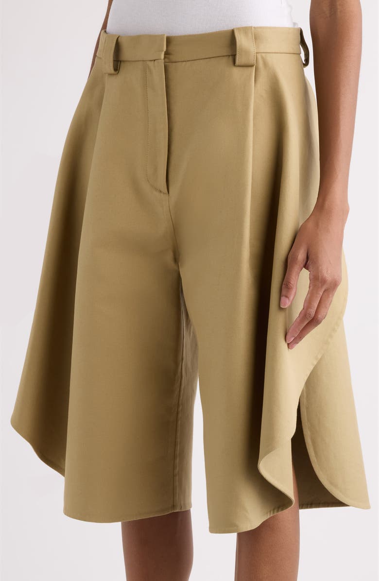 Balenciaga Tulip Pleated Bermuda Shorts, Alternate, color, 2602 Camel
