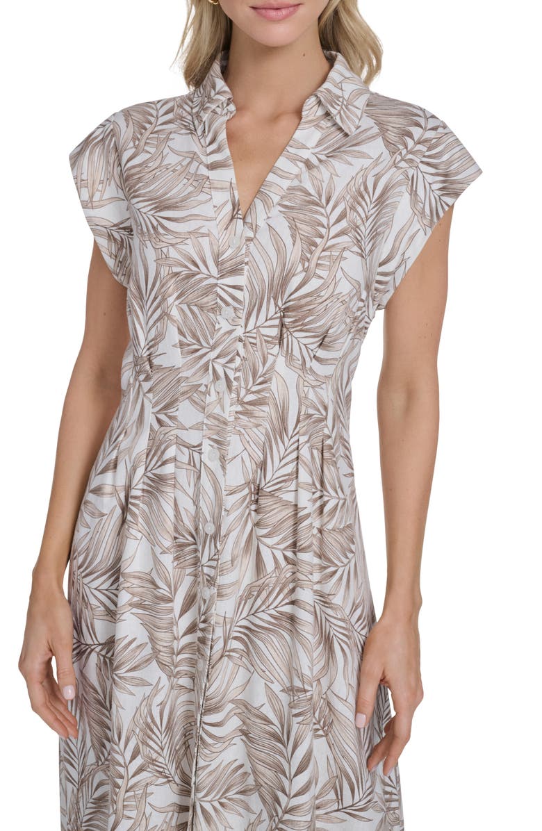 Tommy Hilfiger Pleated Shirtdress, Alternate, color, Sand Multi