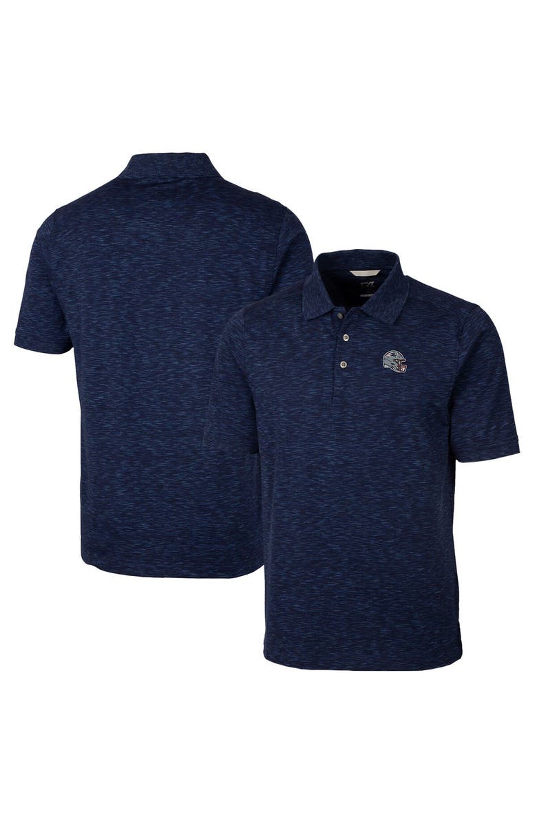 Cutter & Buck Men's Cutter & Buck  Navy New England Patriots Helmet Advantage Space Dye Tri-Blend Polo, Main, color, 