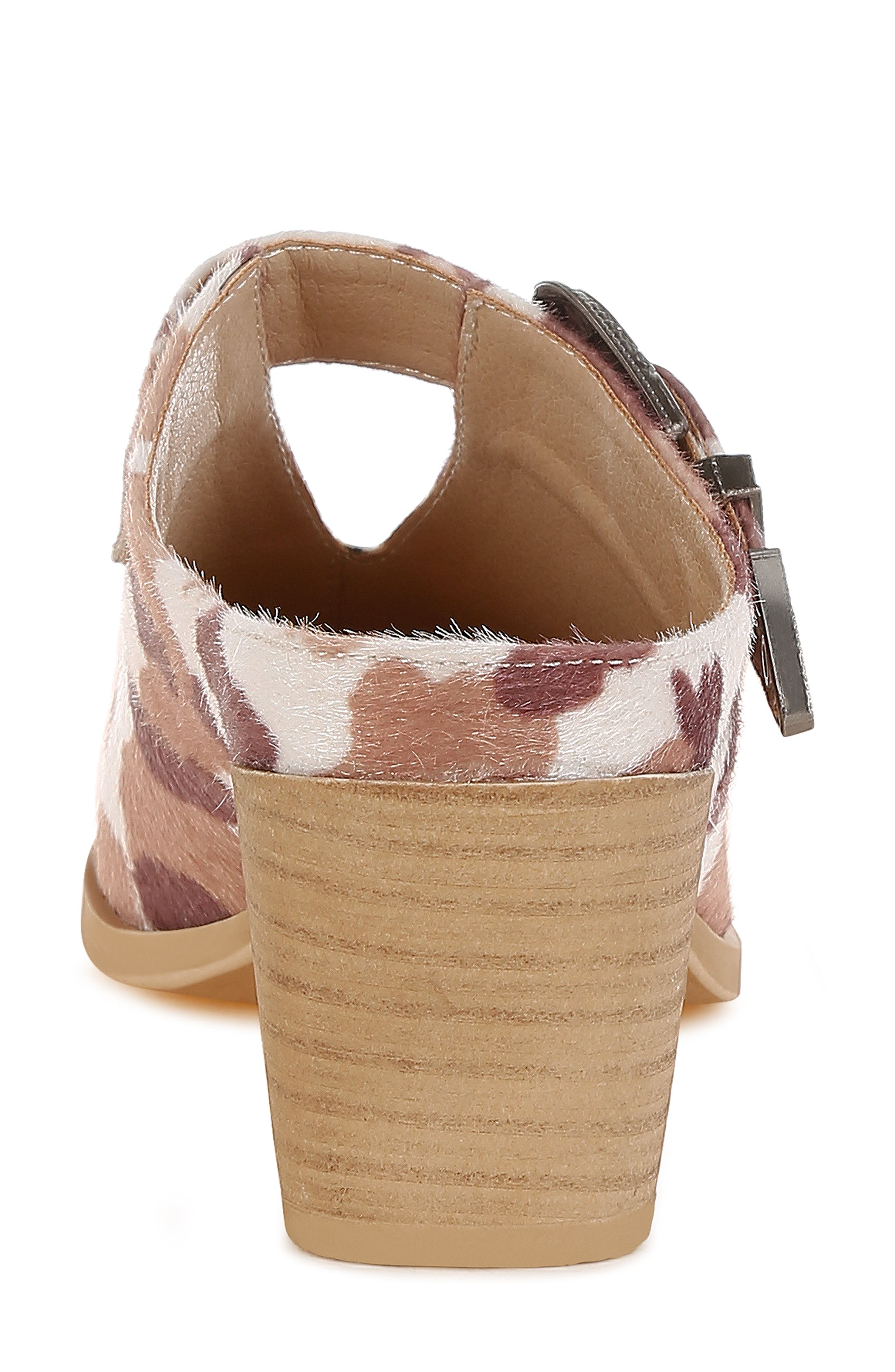 Nometa Buckle Mule, Alternate, color, COW PRINT