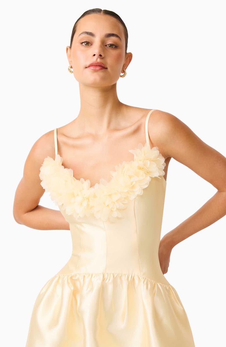 Elliatt Ruffle Sateen Fit & Flare Gown, Alternate, color, Yellow