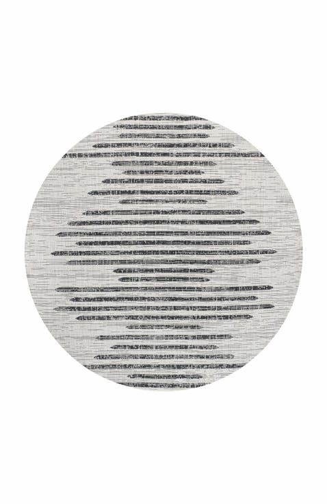Zolak Berber Stripe Geometric Indoor/Outdoor Round Area Rug
