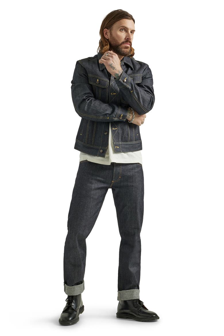 101 Rider Denim Trucker Jacket, Alternate, color, DRY INDIGO