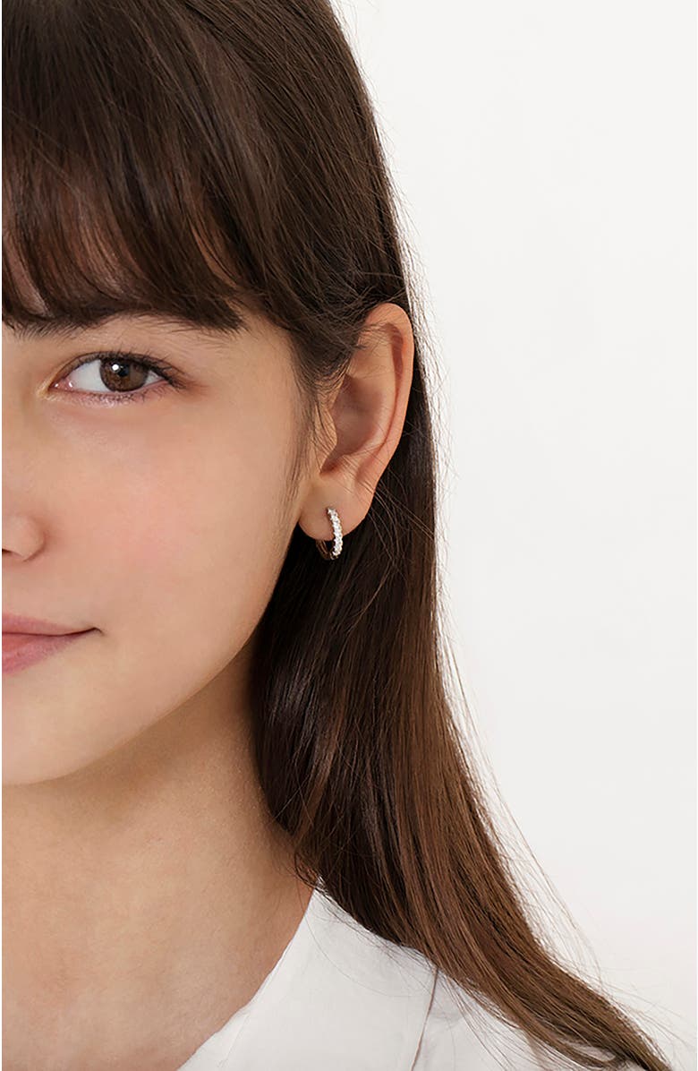 In Season Jewelry Small Multi Clear Cubic Zirconia Huggie Earrings, Alternate, color, Silver