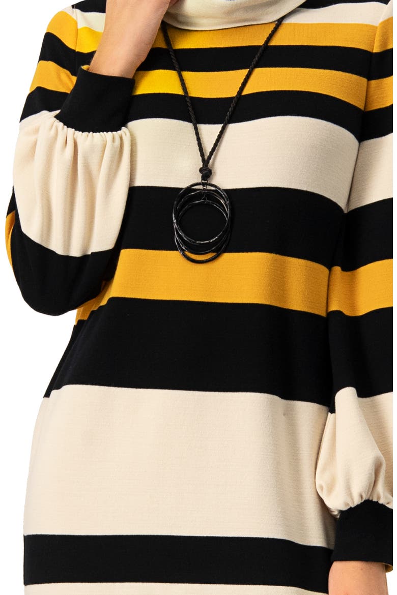 Long Sleeve Color Block Shift Dress, Alternate, color, Striped