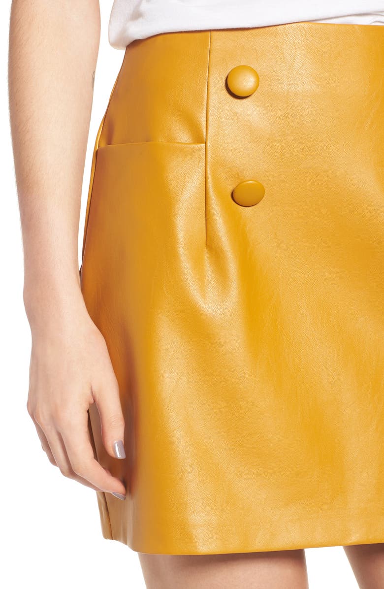 LOST INK Faux Leather Miniskirt, Alternate, color, 