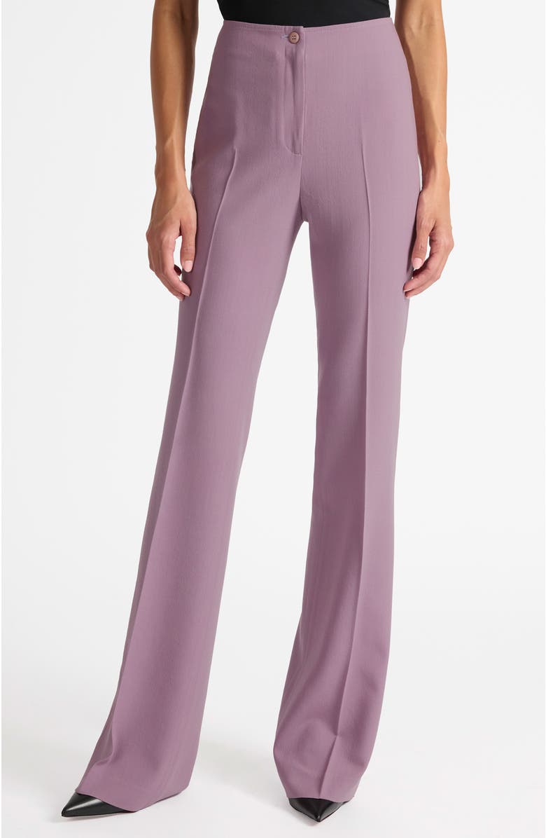 Santorelli Elizabeth Flared Leg Pant in Virgin Wool Stretch, Main, color, Dusty Lilac