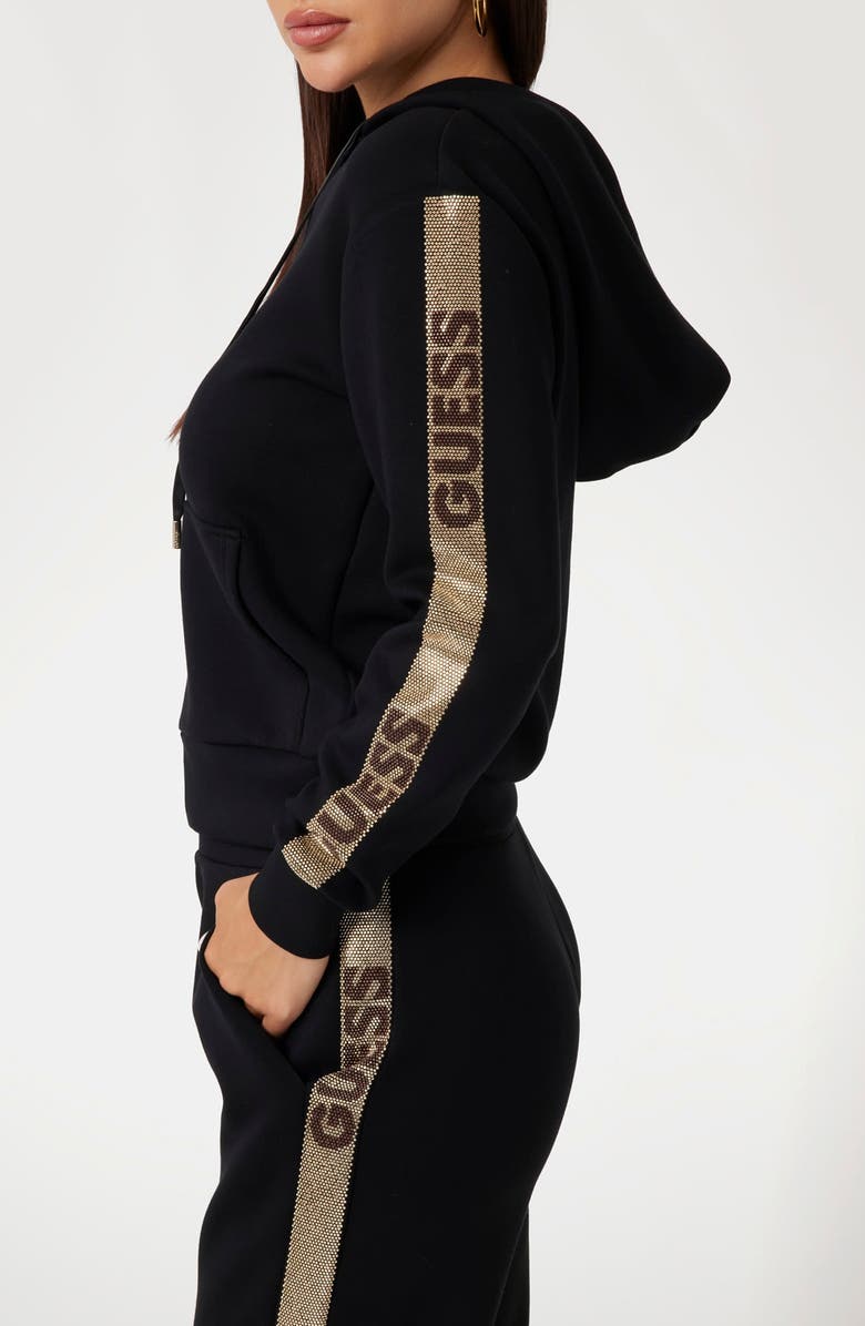 GUESS Studs Logo Zip Hoodie, Alternate, color, 