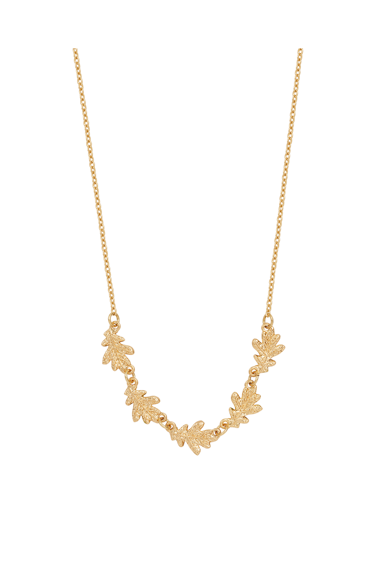 Oak Leaf Gold Choker, Alternate, color, Gold
