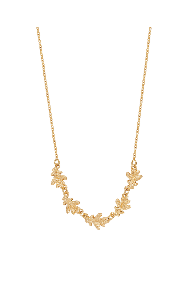 Fable England Oak Leaf Gold Choker, Alternate, color, Gold