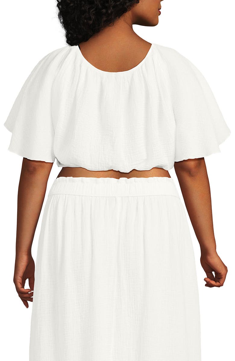 Lands' End Cotton Gauze Dolman Sleeve Crop Cover Up Top, Alternate, color, 