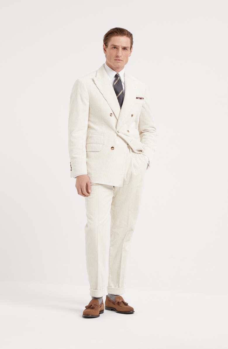 Brunello Cucinelli Cotton wide wale corduroy one-and-a-half breasted deconstructed blazer, Alternate, color, 