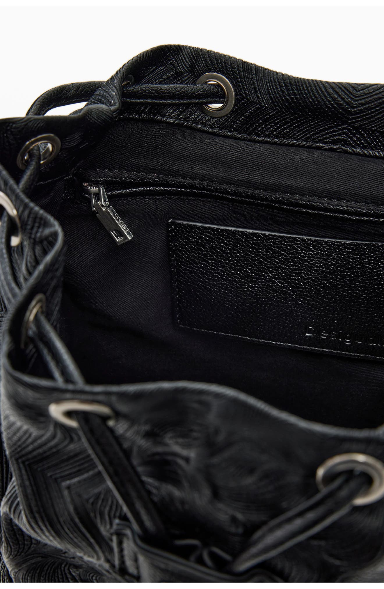 Desigual Mini Faux Leather Backpack, Alternate, color, Black