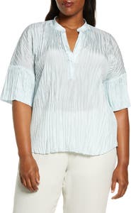 Vince Crushed Silk Short Sleeve Top