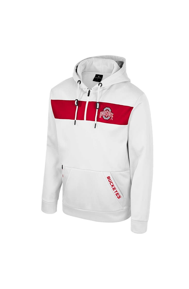 COLOSSEUM Men's Colosseum  White Ohio State Buckeyes Quarter-Zip Hoodie, Alternate, color, 