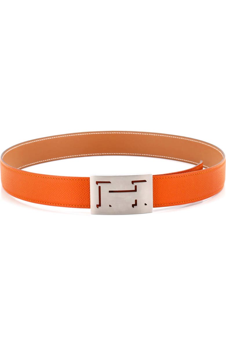 Pre-Owned Hermes Lucky H Belt Leather Medium, Alternate, color, Orange