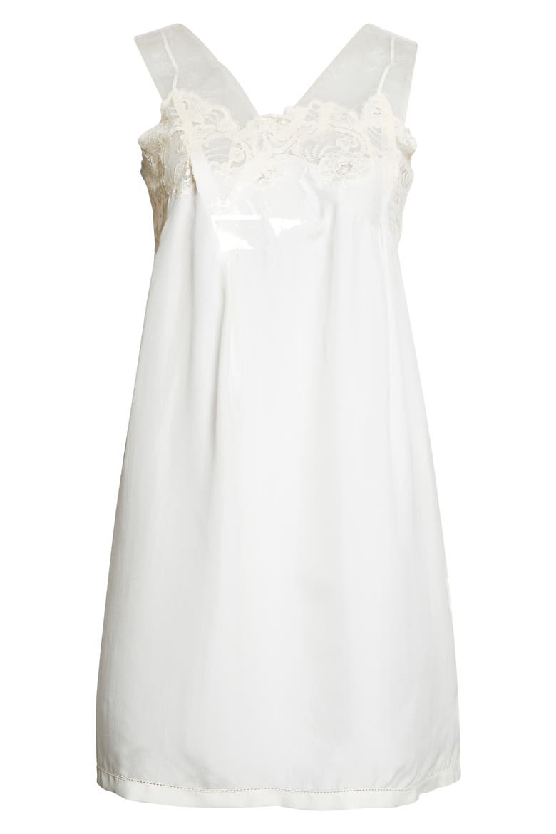 Lace Trim Silk Slipdress, Alternate, color, IVORY