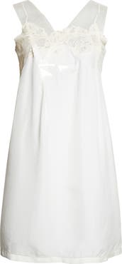 Maison Margiela Lace Trim Silk Slipdress