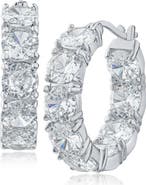 CZ by Kenneth Jay Lane Cubic Zirconia Inside Out Hoop Earrings