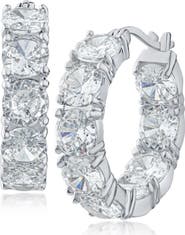 CZ by Kenneth Jay Lane Cubic Zirconia Inside Out Hoop Earrings