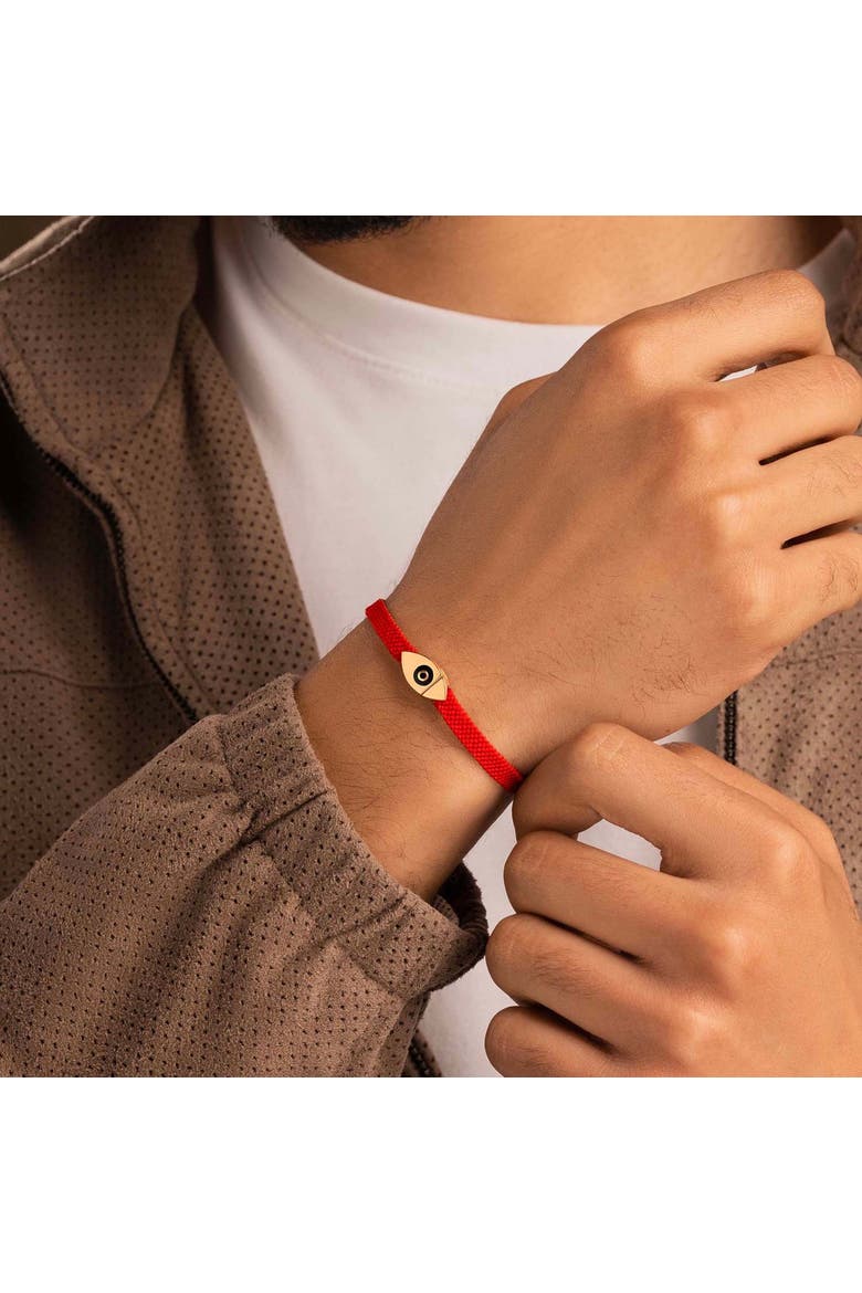 Men's Evil Eye Red String Adjustable Bracelet Grounded Protection, Alternate, color, Red/Gold